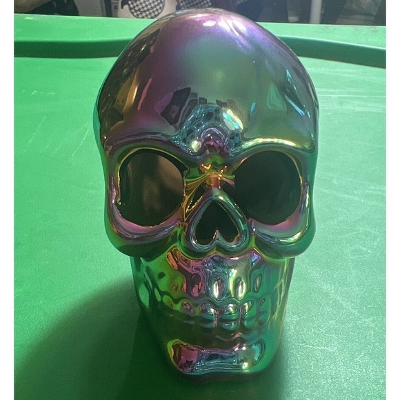 Iridescent Porcelain Halloween Skull - Picture 7 of 9